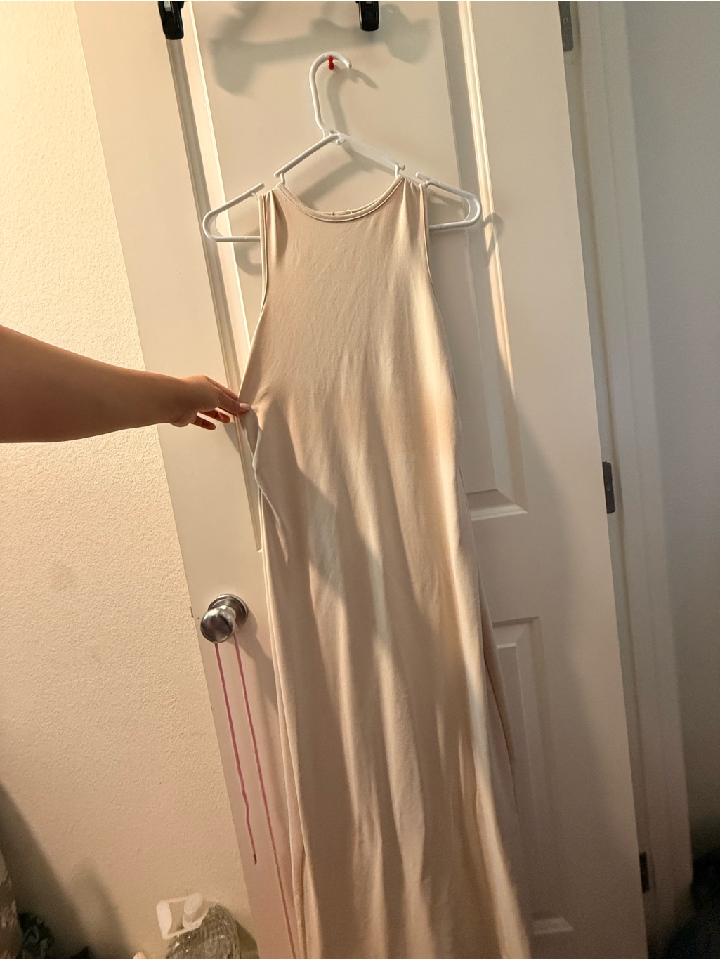 Women's Sleeveless Cream Maxi Dress